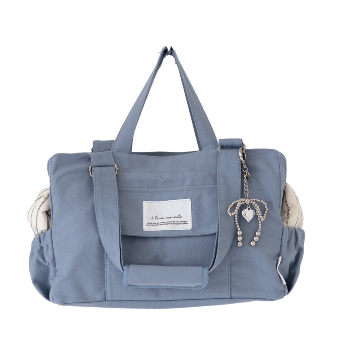 【一部即納】Partir bag - Blue Gray(オールシーズン用クッション+ショルダーパット付属)|犬用キャリーバッグ・スリングバッグ