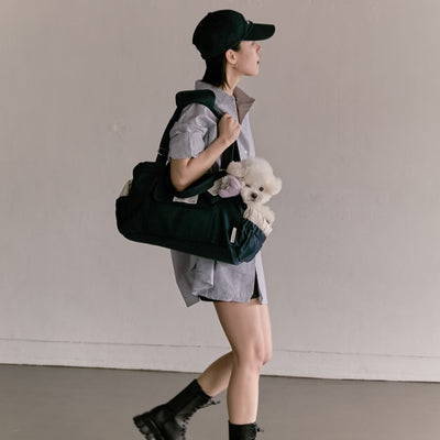 【一部即納】Partir bag - Midnight Blue(オールシーズン用クッション+ショルダーパット付属)|犬用キャリーバッグ・スリングバッグ