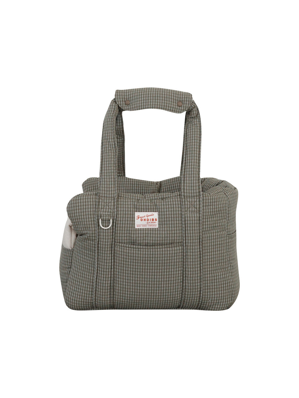 【予約】 DAY CARRY BAG (khaki check)|犬用キャリーバッグ