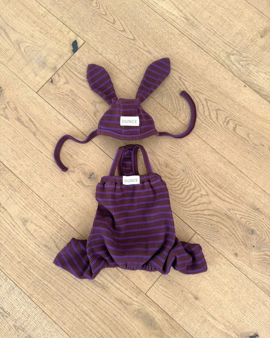 【予約】STRIPE BUNNY HAT ALL IN ONE