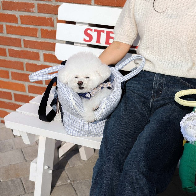 【受注生産】16th sky weave & yellow breeze rorobag|犬用キャリーバッグ