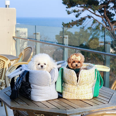 【受注生産】16th sky weave & yellow breeze rorobag|犬用キャリーバッグ