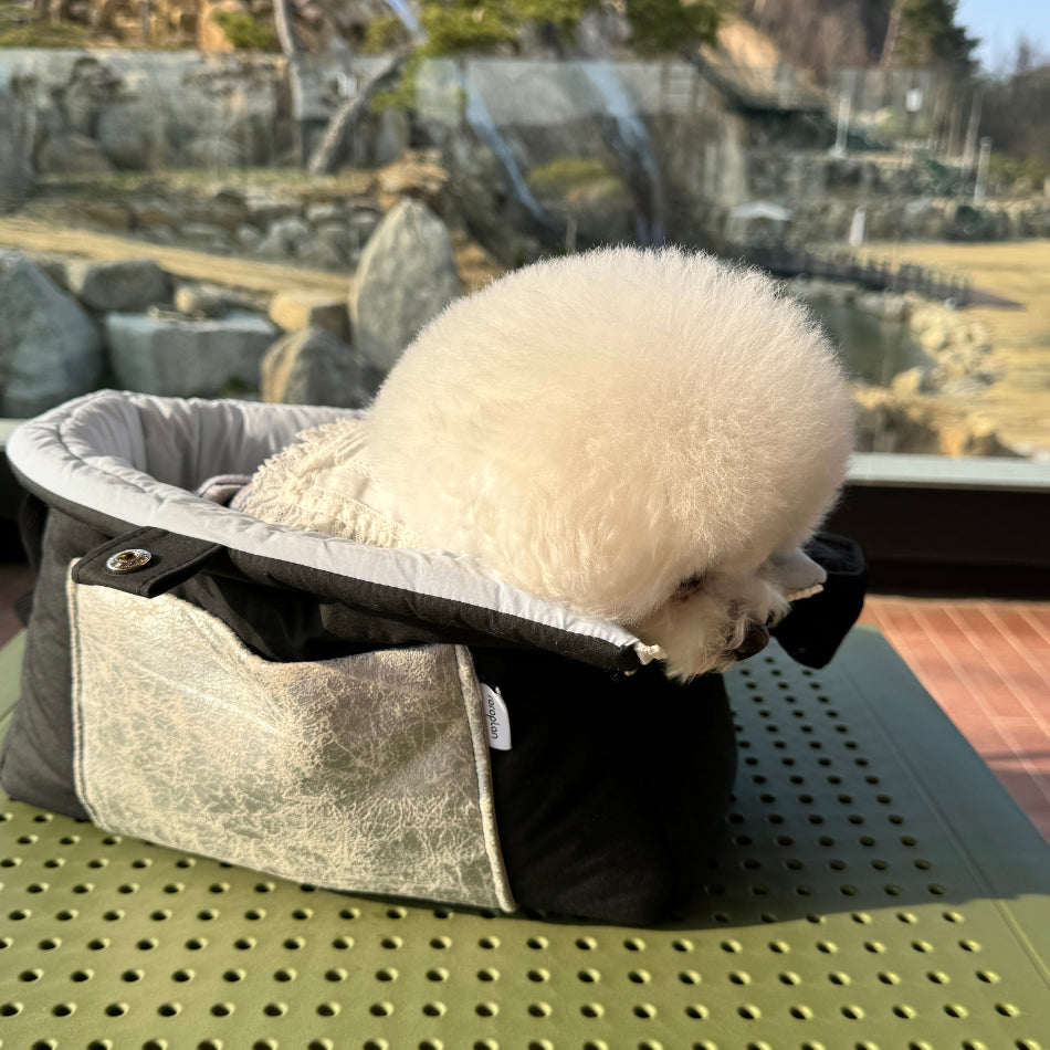 【受注生産】3rd cotton needbag black|犬用キャリーバッグ・スリングバッグ