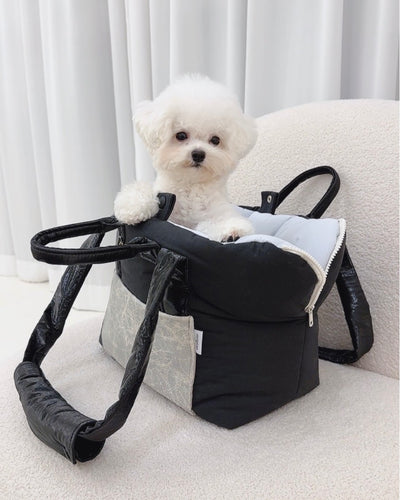 【受注生産】Cotton rorobag (Black)|犬用キャリーバッグ