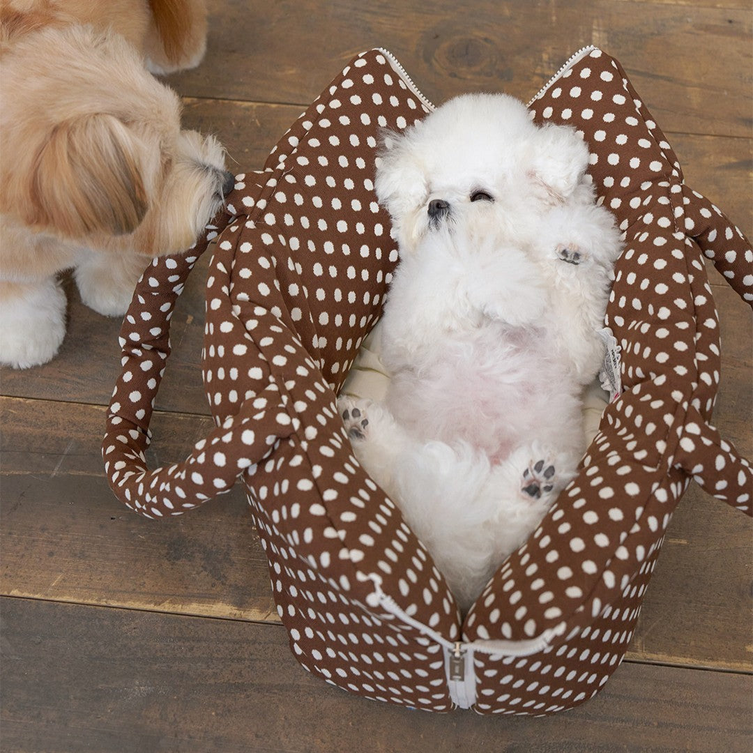 【予約】wide bag - dot brown