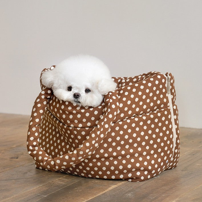【予約】wide bag - dot brown