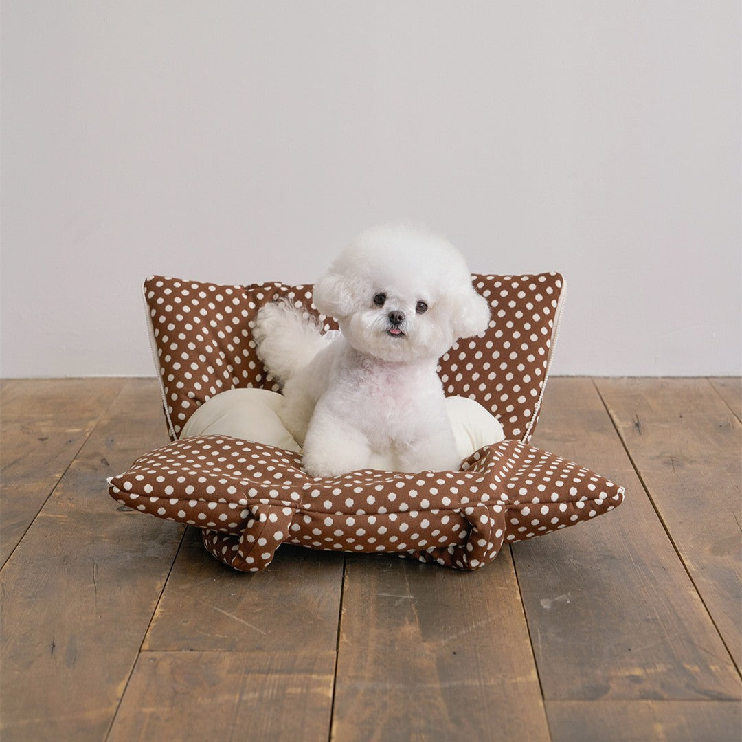【予約】wide bag - dot brown