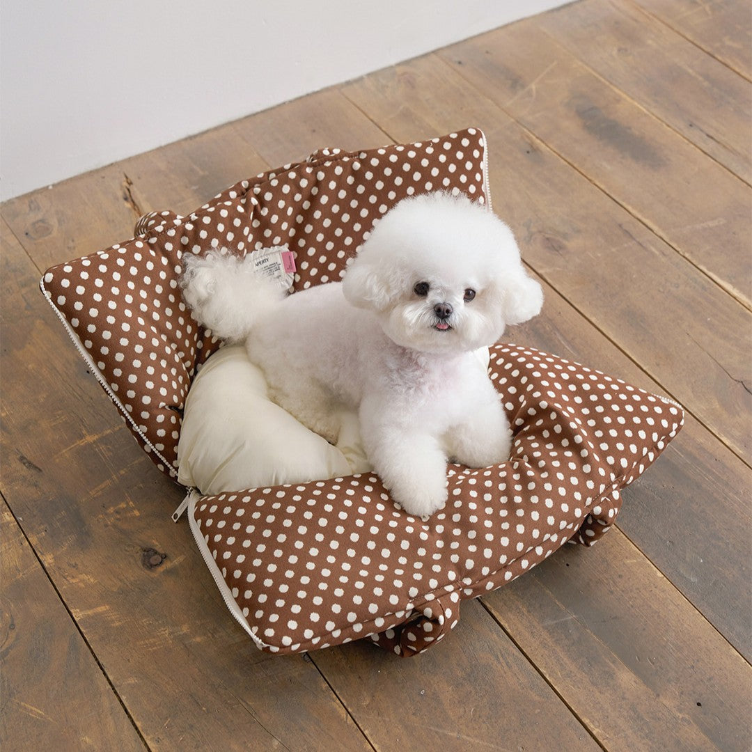 【予約】wide bag - dot brown