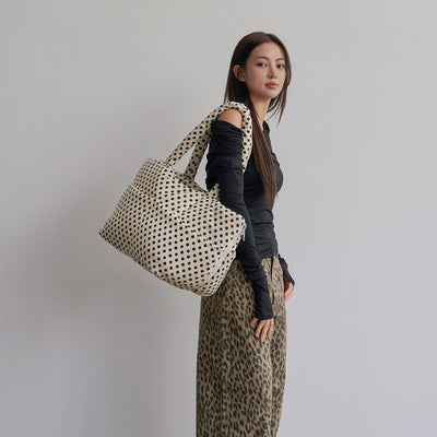 【一部即納】wide bag - dot ivory｜犬用キャリーバッグ