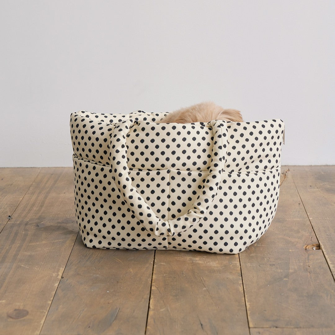 【一部即納】wide bag - dot ivory｜犬用キャリーバッグ