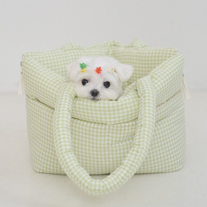 【予約】wide bag - plaid green