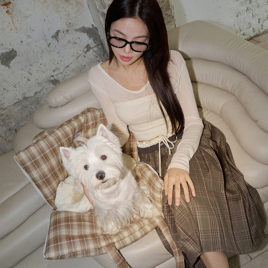 【予約】wide bag - tartan brown