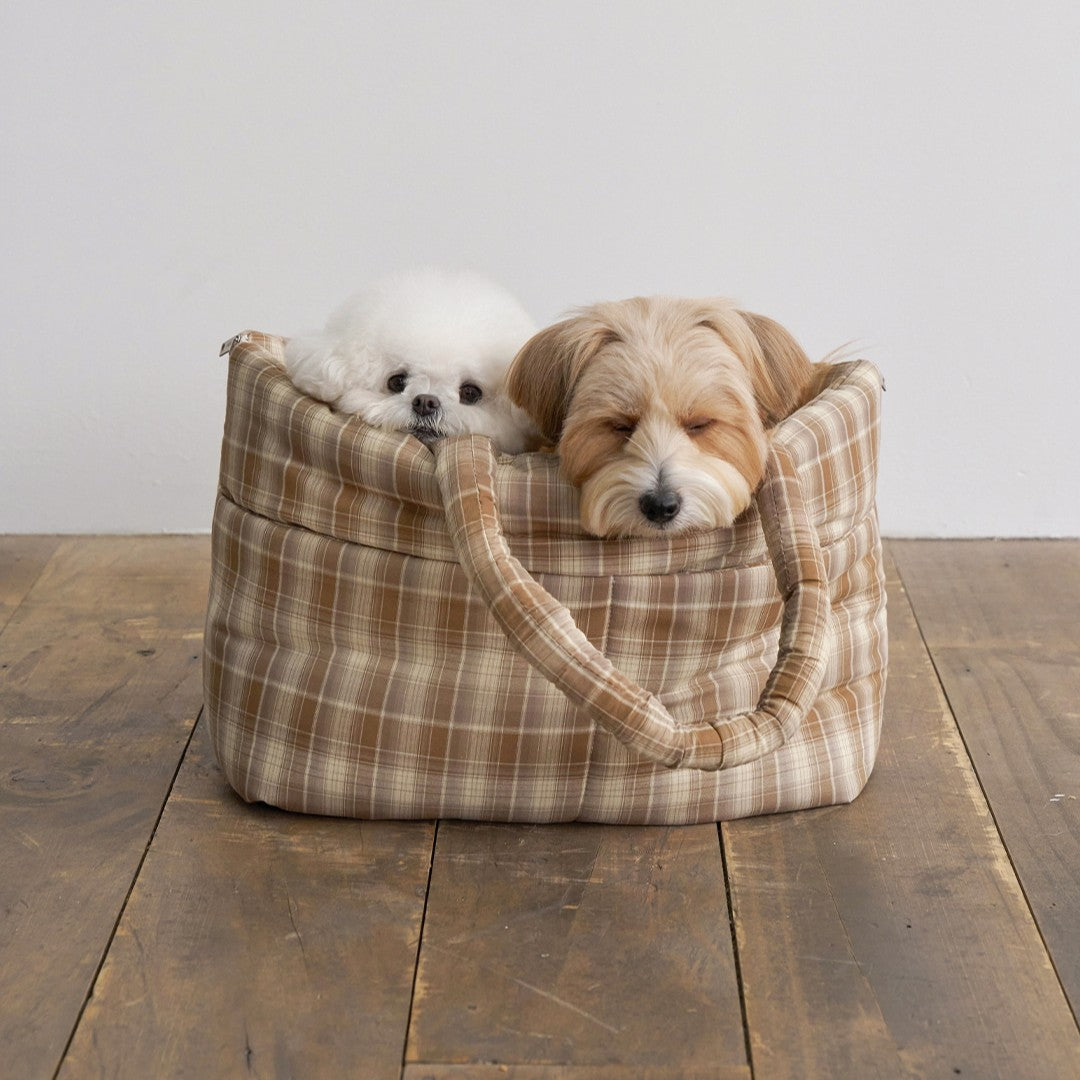 【予約】wide bag - tartan brown