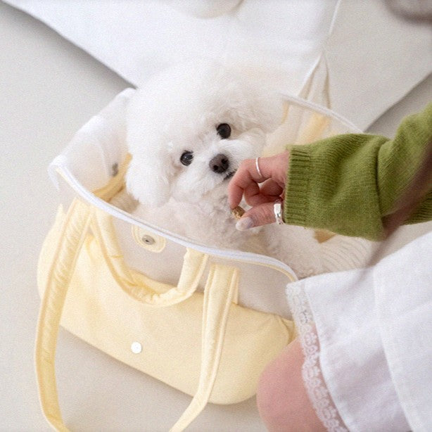 【予約】Frou Frou - Lemon edition（レモンブルーインナークッション＋ショルダーパット付属）｜犬用キャリーバッグ