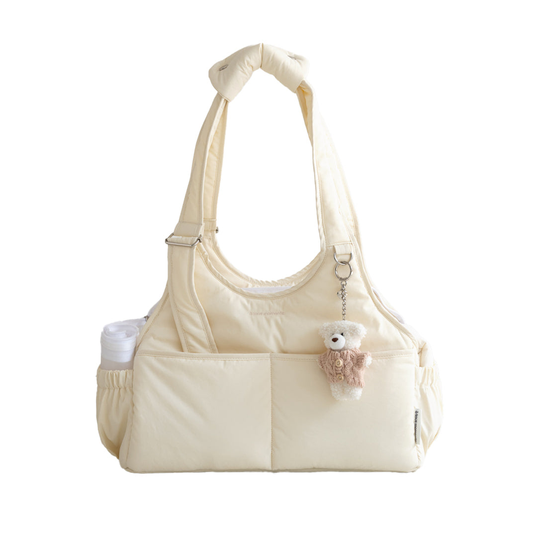 【予約】Lier petbag（ベーシッククリームクッション＋ショルダーパッド付属）｜犬用キャリーバッグ