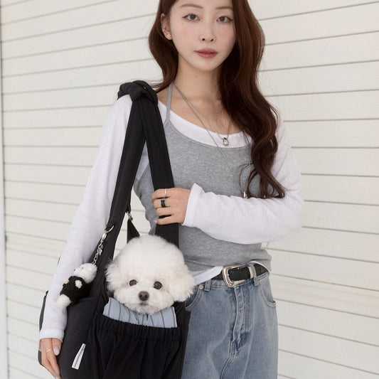 【予約】Lier petbag -Stripe set（ストライプクッション＋ショルダーパッド付属）