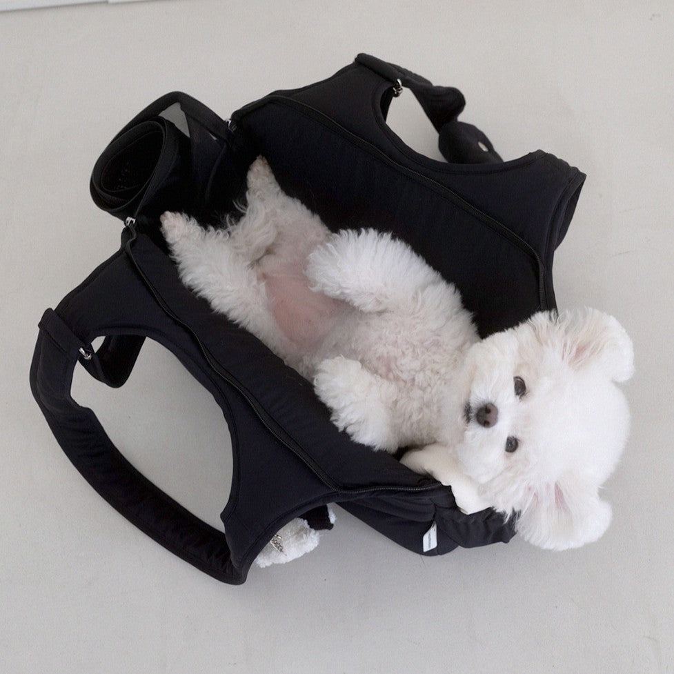 【予約】Lier petbag（ベーシッククリームクッション＋ショルダーパッド付属）｜犬用キャリーバッグ