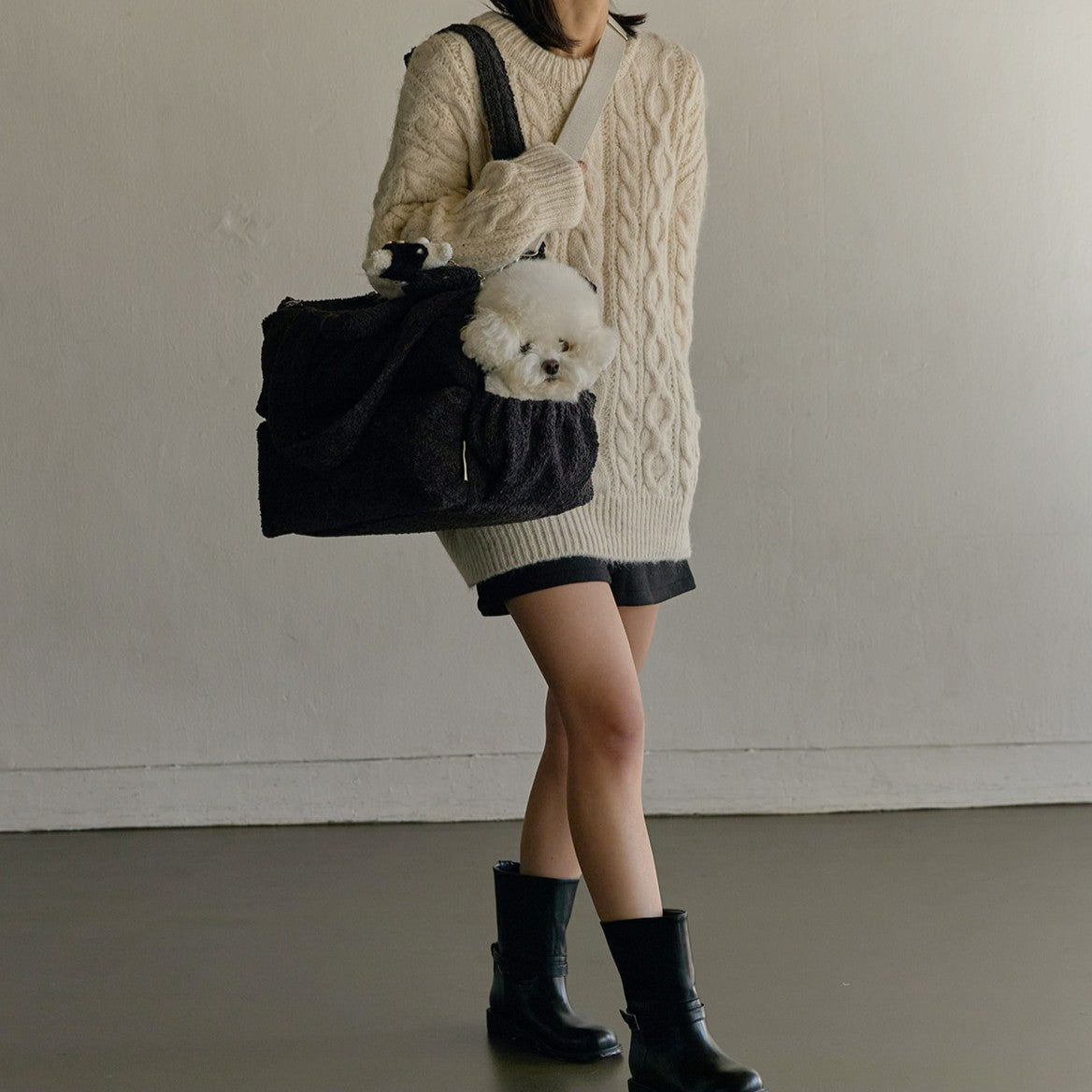 【一部即納】Mou Petbag Boucle edition｜犬用キャリーバッグ