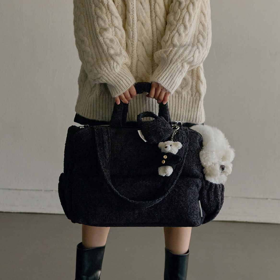 【一部即納】Mou Petbag Boucle edition｜犬用キャリーバッグ