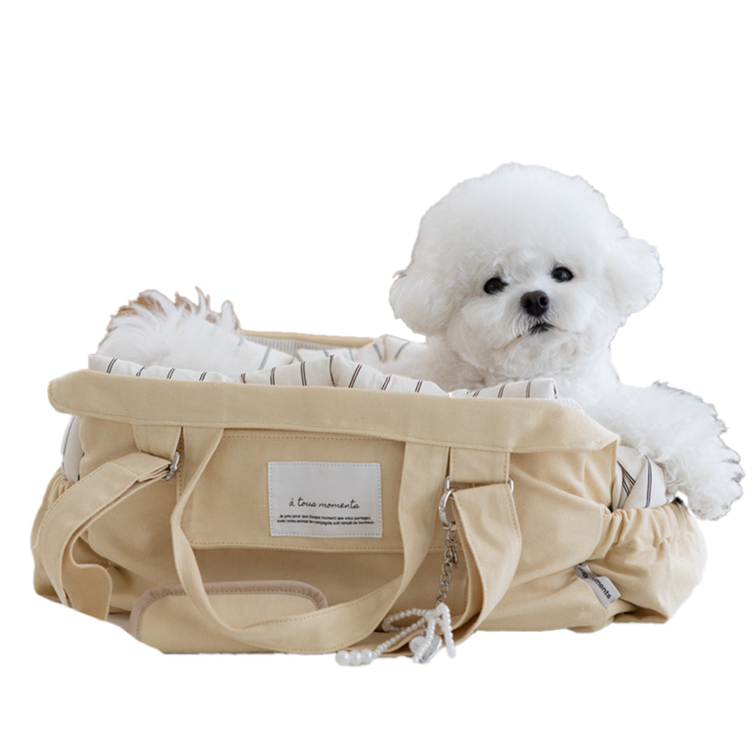 【一部即納】Partir bag - Lemon Butter（オールシーズン用クッション＋ショルダーパット付属）｜犬用キャリーバッグ・スリングバッグ