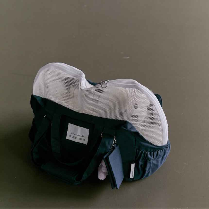 【一部即納】Partir bag - Midnight Blue（オールシーズン用クッション＋ショルダーパット付属）｜犬用キャリーバッグ・スリングバッグ