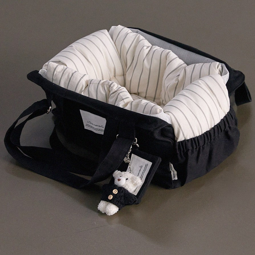 【予約】Partir Pet bag - Black（オールシーズン用クッション＋ショルダーパット付属）