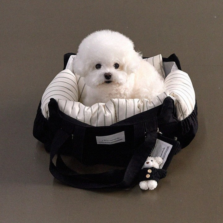 【予約】Partir Pet bag - Black（オールシーズン用クッション＋ショルダーパット付属）