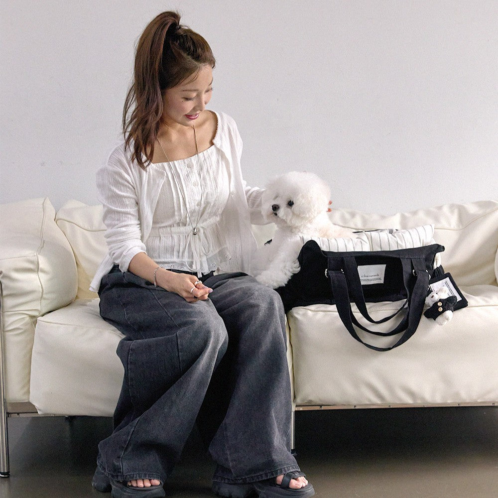 【予約】Partir Pet bag - Black（オールシーズン用クッション＋ショルダーパット付属）