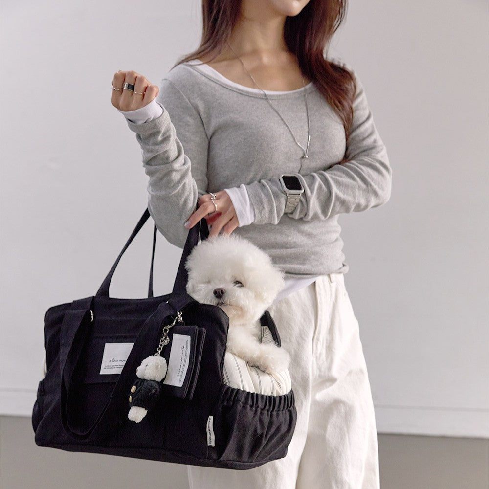 【予約】Partir Pet bag - Black（オールシーズン用クッション＋ショルダーパット付属）