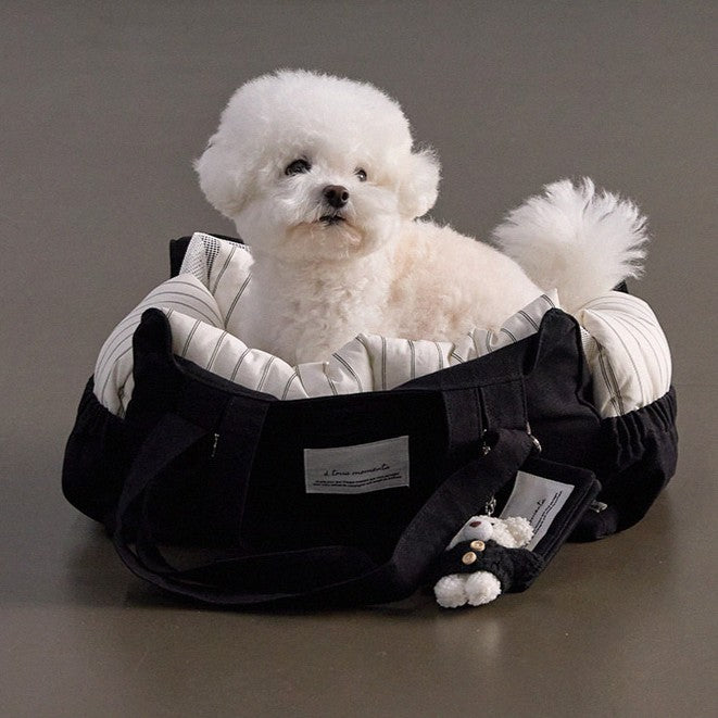 【予約】Partir Pet bag - Black（オールシーズン用クッション＋ショルダーパット付属）