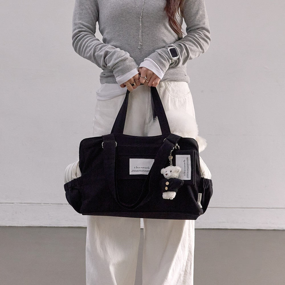 【予約】Partir Pet bag - Black（オールシーズン用クッション＋ショルダーパット付属）