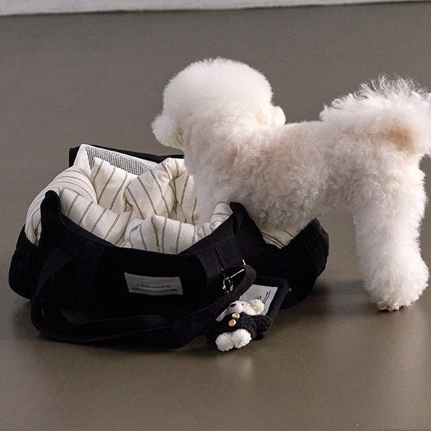 【予約】Partir Pet bag - Black（オールシーズン用クッション＋ショルダーパット付属）