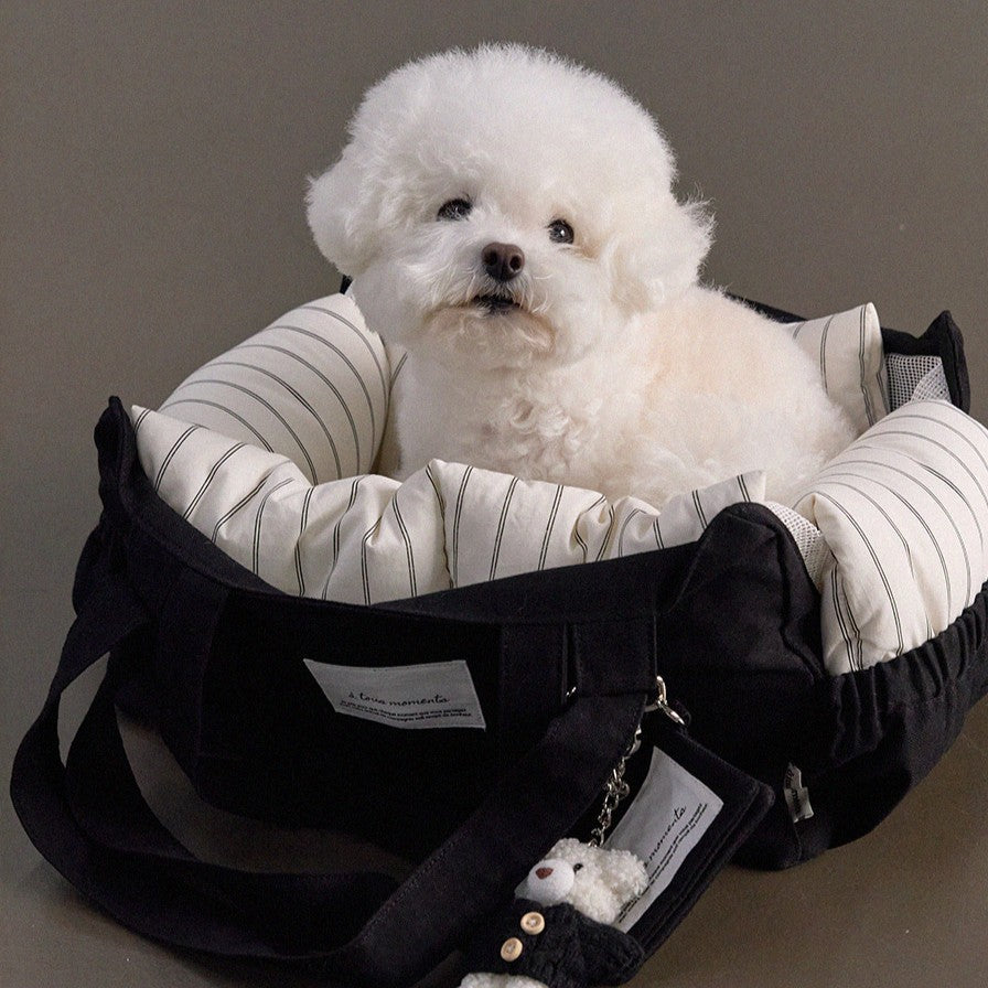 【予約】Partir Pet bag - Black（オールシーズン用クッション＋ショルダーパット付属）