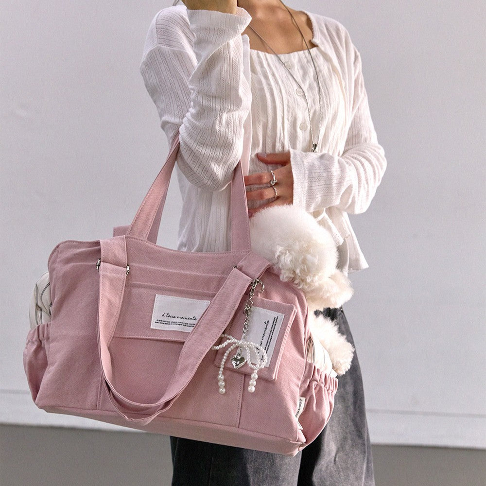 【予約】Partir Pet bag - Powder Pink（オールシーズン用クッション＋ショルダーパット付属）