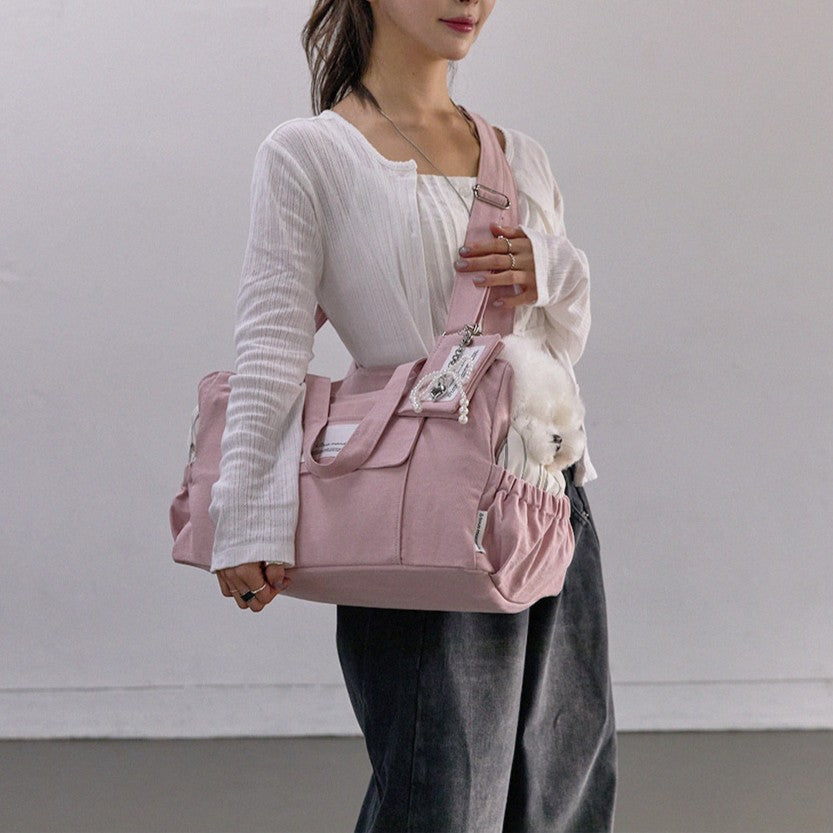 【予約】Partir Pet bag - Powder Pink（オールシーズン用クッション＋ショルダーパット付属）