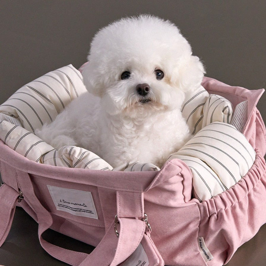 【予約】Partir Pet bag - Powder Pink（オールシーズン用クッション＋ショルダーパット付属）