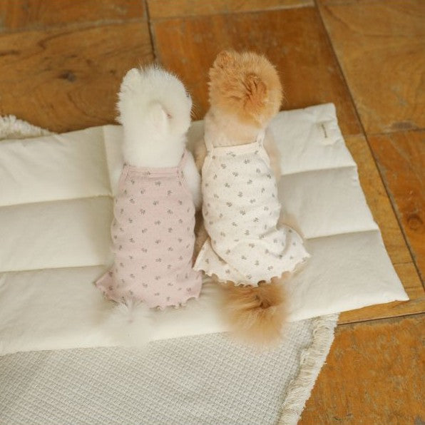 【予約】flower sleeveless t-shirt｜犬服 ドッグウェア（トップス）
