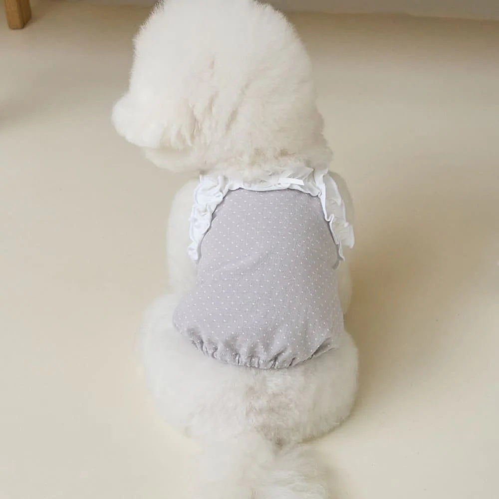 【予約】フリルドット クロップトップ