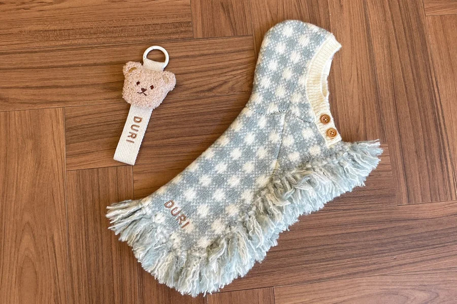 【予約】チェック ポンチョ ニット コート