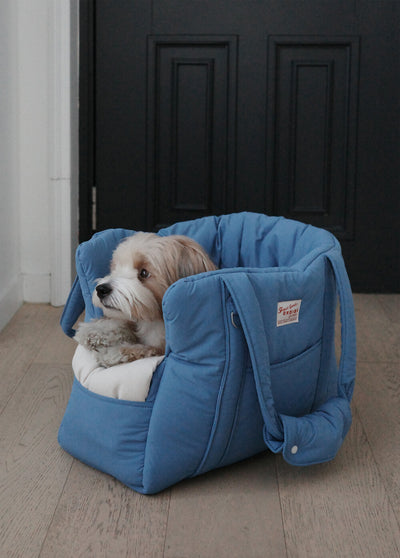 【予約】 DAY CARRY BAG (pale blue)｜犬用キャリーバッグ