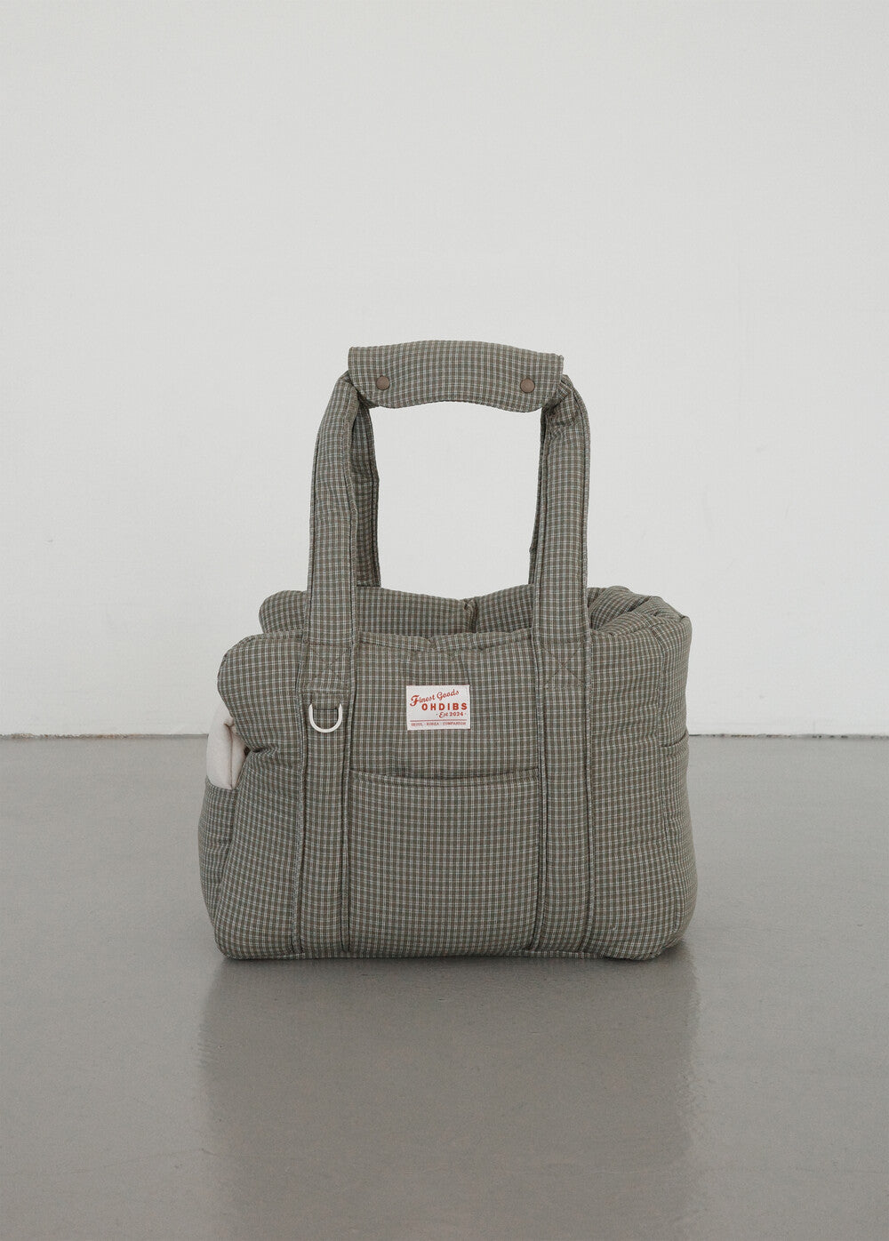 【予約】 DAY CARRY BAG (khaki check)｜犬用キャリーバッグ