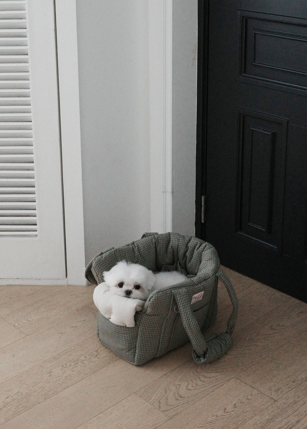 【予約】 DAY CARRY BAG (khaki check)｜犬用キャリーバッグ