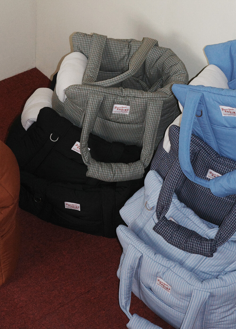 【予約】 DAY CARRY BAG (khaki check)｜犬用キャリーバッグ
