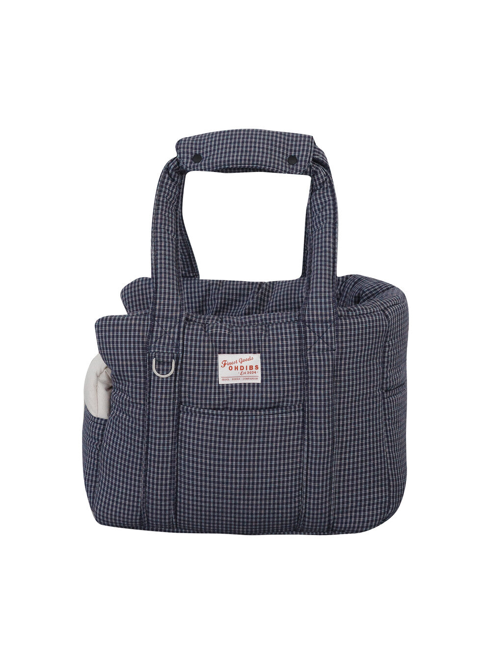 【予約】 DAY CARRY BAG (navy check)｜犬用キャリーバッグ