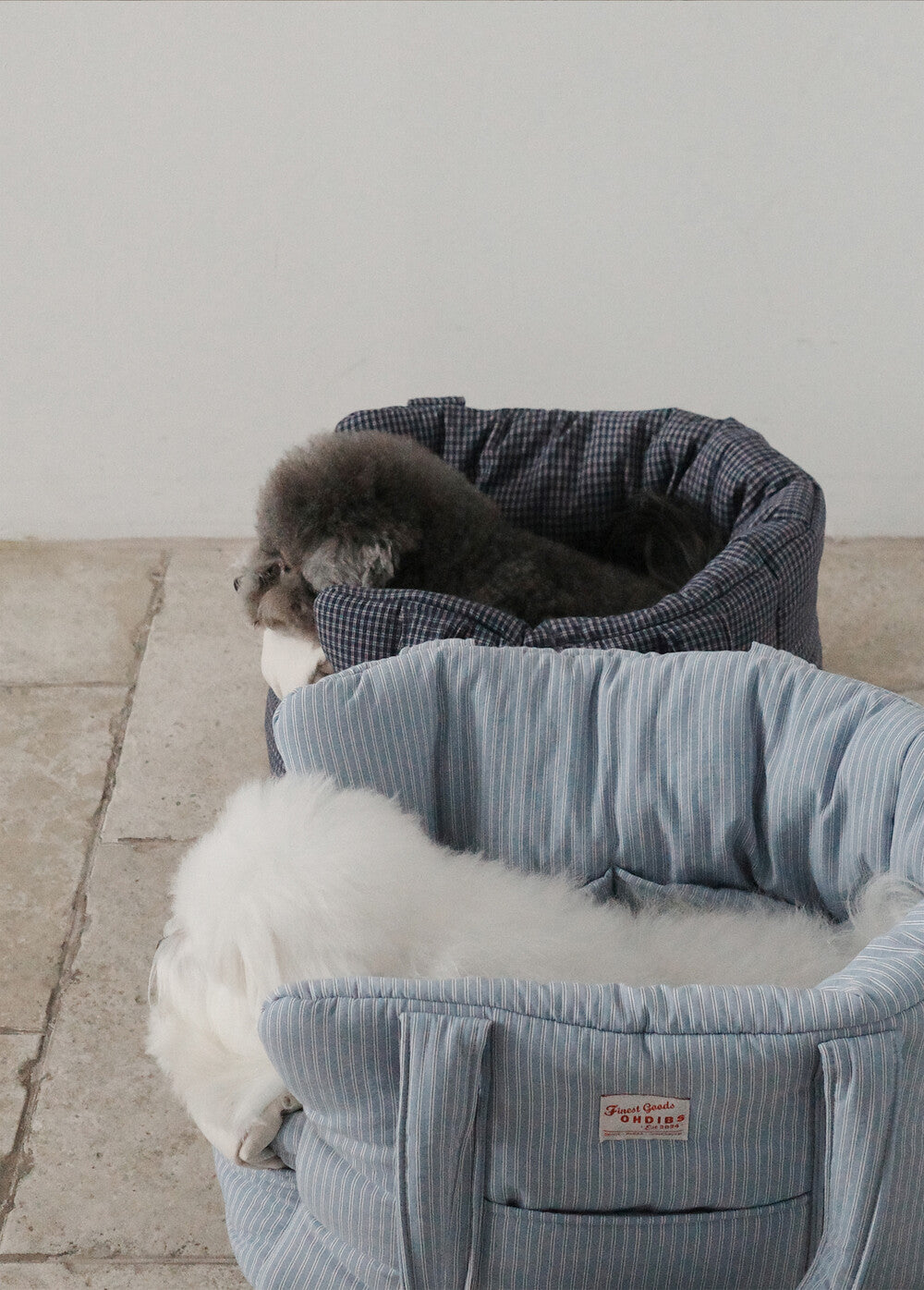【予約】 DAY CARRY BAG (navy check)｜犬用キャリーバッグ