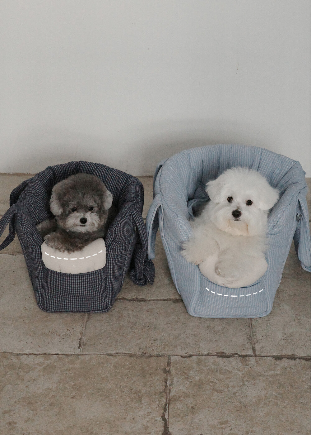 【予約】 DAY CARRY BAG (navy check)｜犬用キャリーバッグ