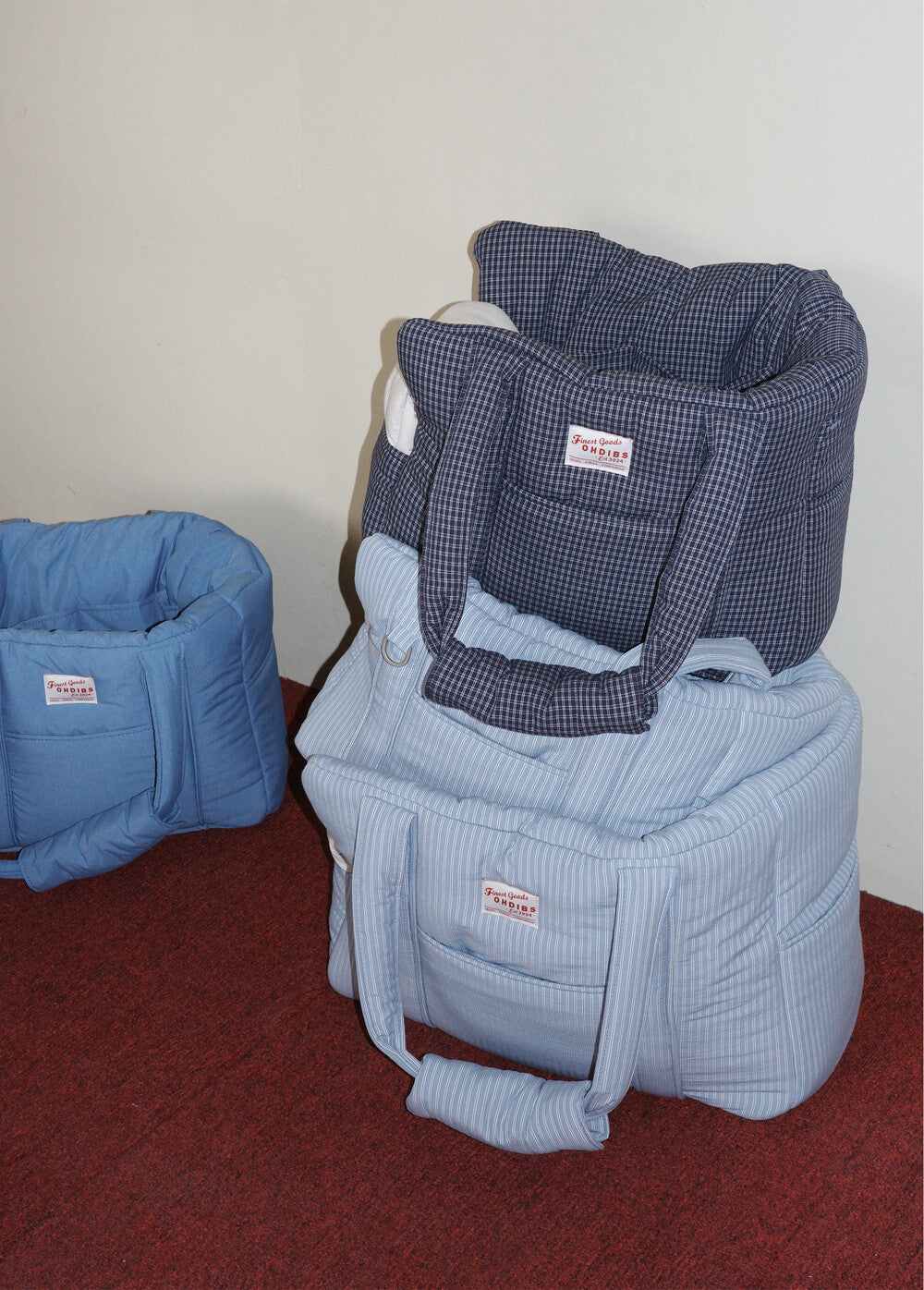 【予約】 DAY CARRY BAG (navy check)｜犬用キャリーバッグ