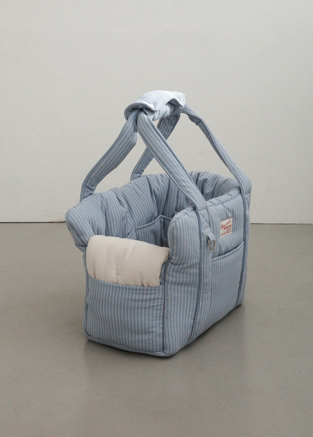 【予約】 DAY CARRY BAG (blue stripes)｜犬用キャリーバッグ
