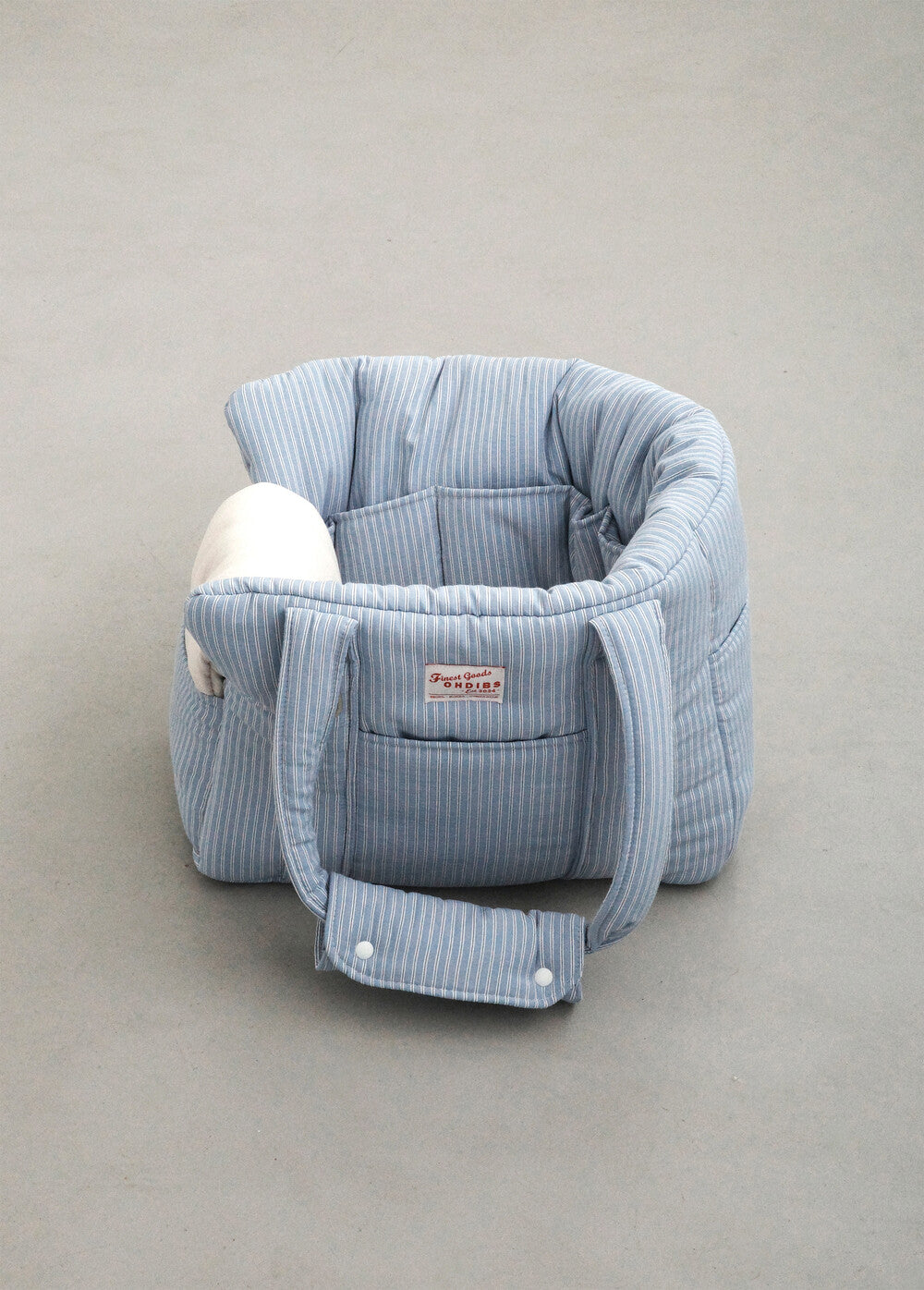 【予約】 DAY CARRY BAG (blue stripes)｜犬用キャリーバッグ