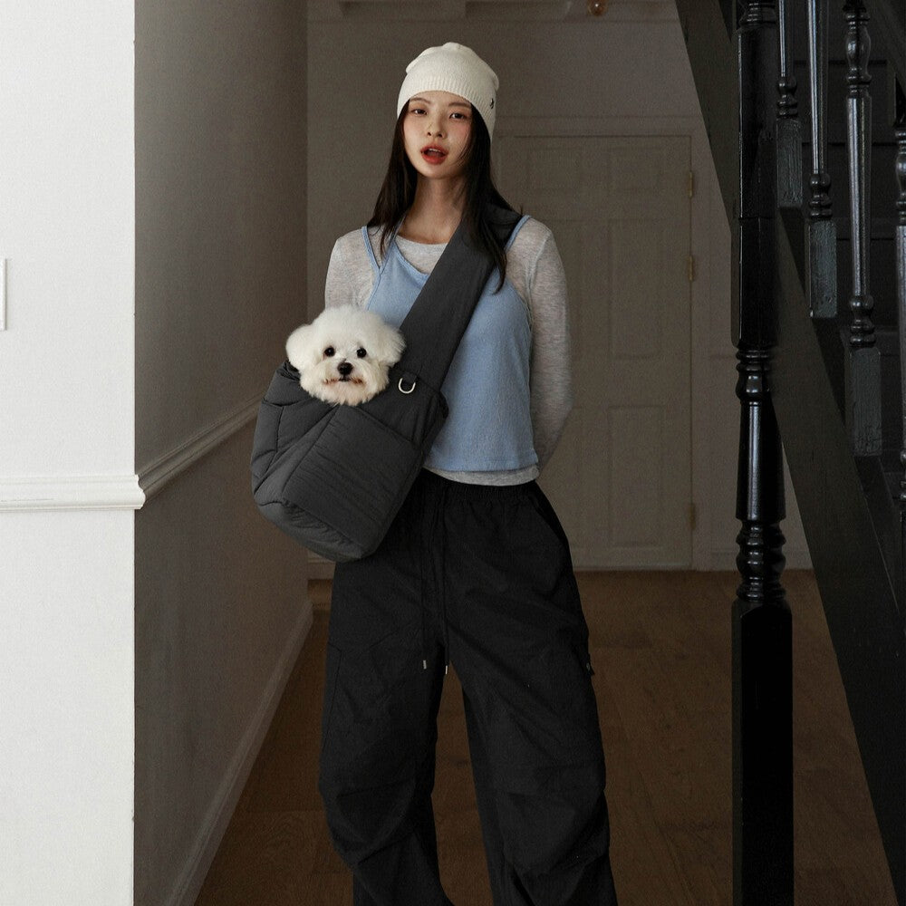 【予約】Dibsling Bag _ charcoal｜犬用キャリーバッグ・スリングバッグ